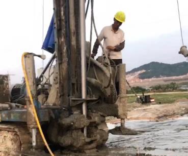 新集水電站高壓旋噴樁施工